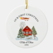 First Christmas New Home Cessna Airplane Travel Keramik Ornament (Vorne)