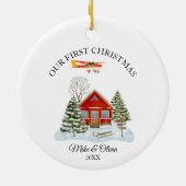 First Christmas New Home Cessna Airplane Travel Keramik Ornament (Hinten)