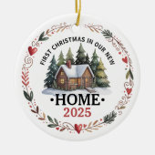 First Christmas New Home Customizable Photo Keramik Ornament (Vorne)