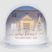 First Christmas New Home Photo Red Script 2025 Schneekugeln (Vorderseite)