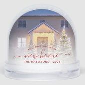 First Christmas New Home Photo Red Script 2025 Schneekugeln (Rückseite)