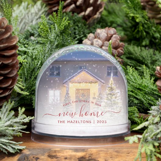 First Christmas New Home Photo Red Script 2025 Schneekugeln (Winter)