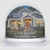 First Christmas New Home Photo White Script 2025 Schneekugeln (Vorderseite)