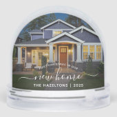 First Christmas New Home Photo White Script 2025 Schneekugeln (Rückseite)