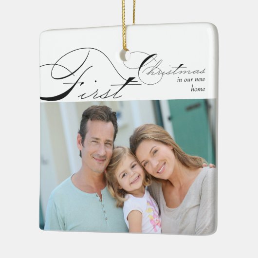 First Christmas New Zuhause Foto Elegante Kalligra Keramikornament (Links)