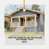 First Christmas New Zuhause House Foto Funny Keramikornament (Rückseite)