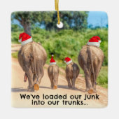 First Christmas New Zuhause House Foto Funny Keramikornament (Vorderseite)