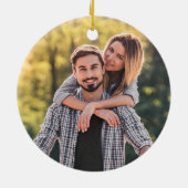 First Christmas Newlyweds Foto Love Birds Keramikornament (Hinten)