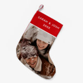 First Christmas Newlyweds Foto & Names Simple Kleiner Weihnachtsstrumpf (Vorderansicht (hängend))