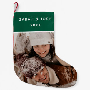 First Christmas Newlyweds Foto & Names Simple Kleiner Weihnachtsstrumpf
