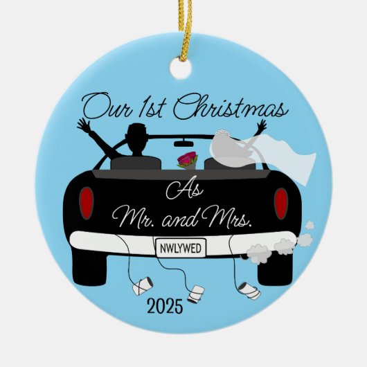 First Christmas Newlyweds Keramik Ornament (Vorne)