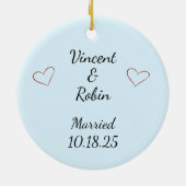 First Christmas Newlyweds Keramik Ornament (Hinten)