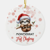 First Christmas niedlich Sloth Baby Ornament (Vorne)