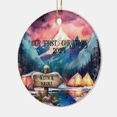 First Christmas Outdoorsy Couple neu Keramik Ornament (Links)