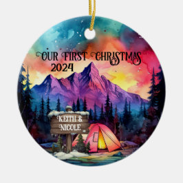 First Christmas Outdoorsy Couple neu Keramik Ornament