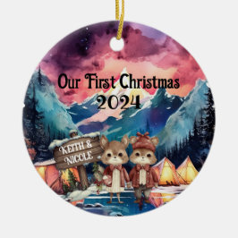 First Christmas Outdoorsy Couple neu Keramik Ornament
