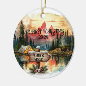 First Christmas Outdoorsy Couple neu Keramik Ornament (Links)