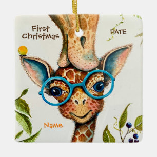 First Christmas Personalized Baby Giraffe Ornament