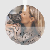 First Christmas Pet 2 Photo Script Name Ornament (Rückseite)