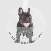 First Christmas Pet 2 Photo Script Name Ornament (Vorderseite)