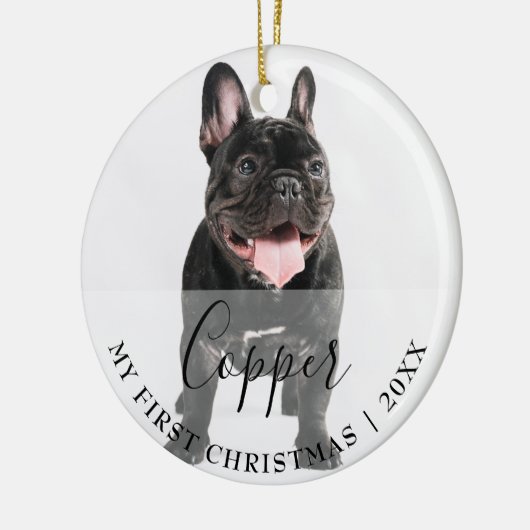 First Christmas Pet 2 Photo Script Name Ornament (Links)