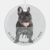 First Christmas Pet Photo Script Name Ornament (Vorderseite)
