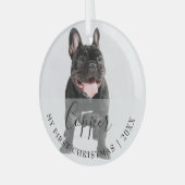 First Christmas Pet Photo Script Name Ornament (Vorderseite links)