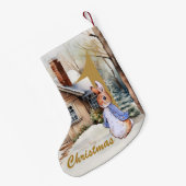 First Christmas Peter Snowy Landschaft Kleiner Weihnachtsstrumpf (Rückseite (Hängend))