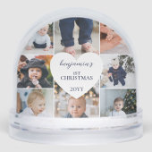 First Christmas Photo Gallery Birth Stats Keepsake Schneekugeln (Vorderseite)
