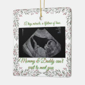 First Christmas Pregnancy Ultrasound Photo Holiday Keramikornament (Links)