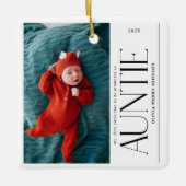 First Christmas Promoted Auntie Daddy Photo Keramikornament (Vorderseite)