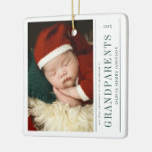 First Christmas Promoted Grandparents 2 Photos Keramikornament (Links)
