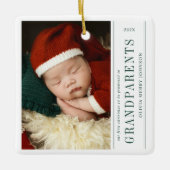 First Christmas Promoted Grandparents 2 Photos Keramikornament (Vorderseite)