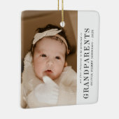 First Christmas Promoted Grandparents 2 Photos Keramikornament (Rechts)