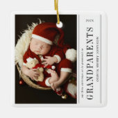 First Christmas Promoted Grandparents Daddy Photo Keramikornament (Vorderseite)