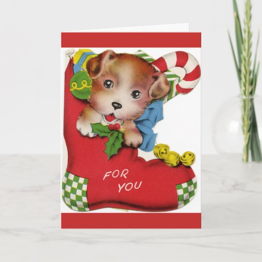 First Christmas Puppy Karte (Vorderseite)