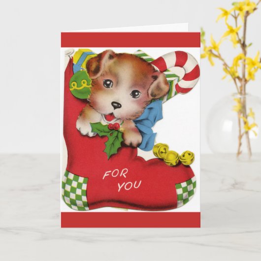 First Christmas Puppy Karte (Gelbe Blume)