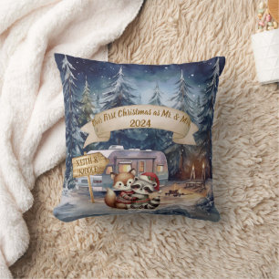 First Christmas RV Couple New Ornament Kissen