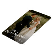 First Christmas Script Wedding Foto Holiday Card Magnet (Linke Seite)