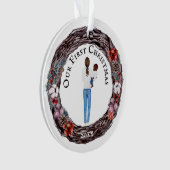 First Christmas Single Mutter Baby DIY FOTO Ornament (Vorderseite)