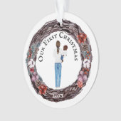 First Christmas Single Mutter Baby DIY FOTO Ornament (Vorderseite)