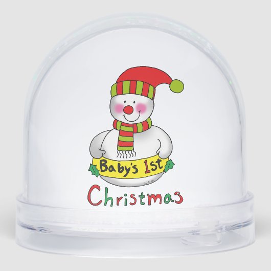 First Christmas Sparkle – Snowman Design Schneekugeln (Rückseite)
