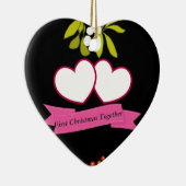 First Christmas Together Anniversary Editable Keramik Ornament (Rechts)