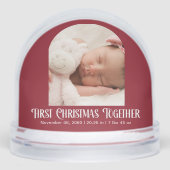 First Christmas Together Baby Birth Stats 2 Photos Schneekugeln (Vorderseite)