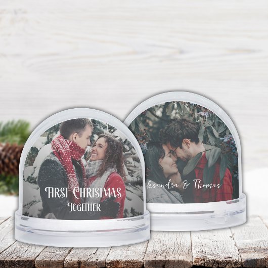 First Christmas Together Couple 2 Photos Keepsake Schneekugeln