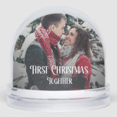First Christmas Together Couple 2 Photos Keepsake Schneekugeln (Vorderseite)