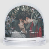 First Christmas Together Couple 2 Photos Keepsake Schneekugeln (Rückseite)