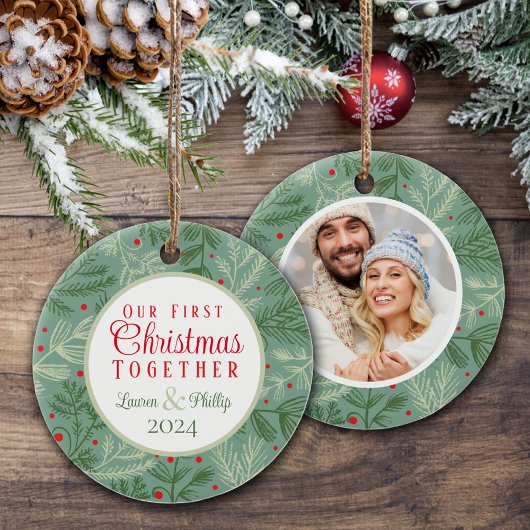 First Christmas Together Foto Keramik Ornament