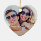 First Christmas Together Foto Kristallherz Keramik Ornament (Hinten)