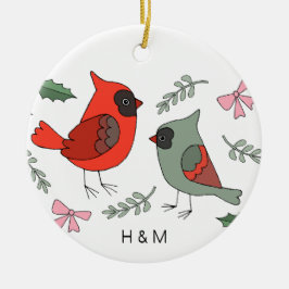 First Christmas Together Kardinal Couple Custom Keramik Ornament